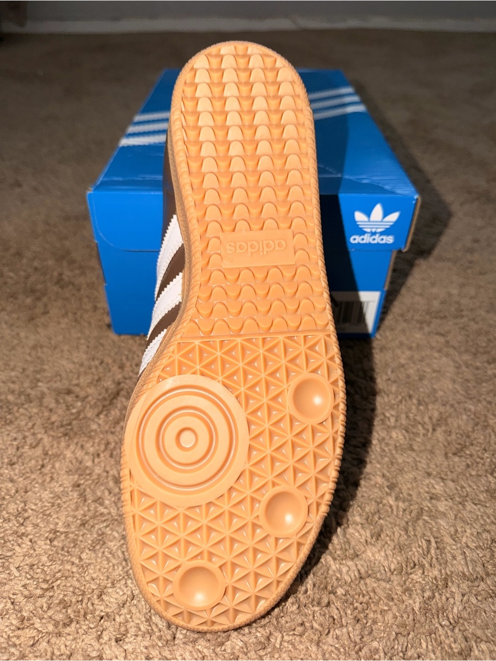 adidas Samba OG Sneakers in Brown with White Stripes - Picture 3 of 3